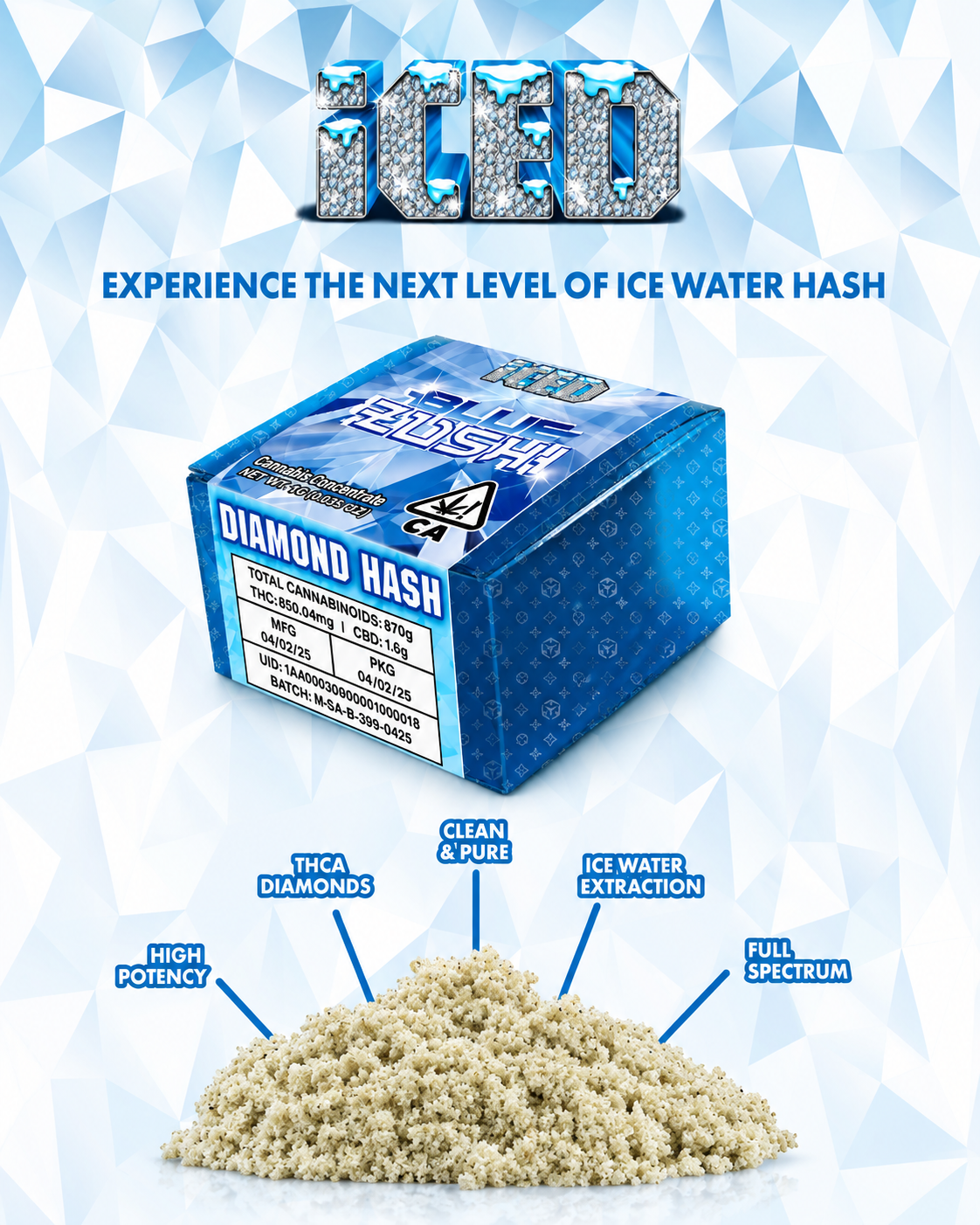 “ICED” Diamond Hash 1g