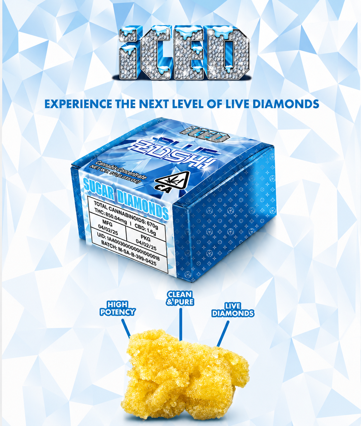 “ICED” Sugar Diamonds 1g